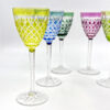 Val St Lambert Set Of 6 Crystal Wine Hock Glasses 17cm