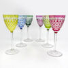Val St Lambert Set Of 6 Crystal Wine Hock Glasses 17cm