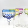 Val St Lambert Set Of 6 Crystal Wine Hock Glasses 19cm