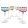 Val St Lambert Set Of 6 Crystal Wine Hock Glasses 19cm