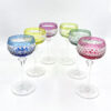 Val St Lambert Set Of 6 Crystal Wine Hock Glasses 19cm