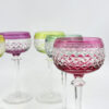 Val St Lambert Set Of 6 Crystal Wine Hock Glasses 19cm