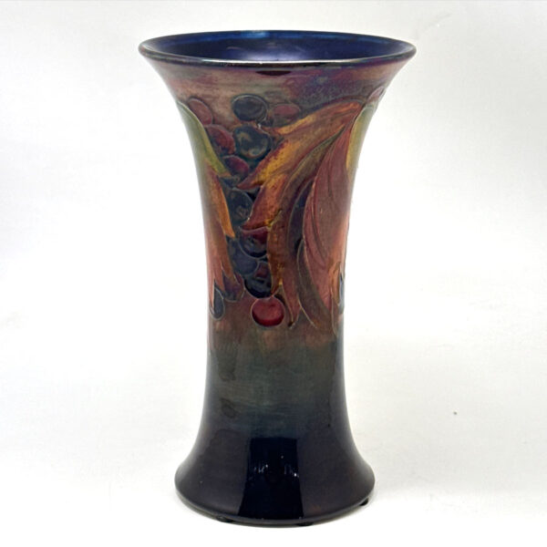 William Moorcroft Leaf And Berry Flambe Glaze Trumpet Vase C1928