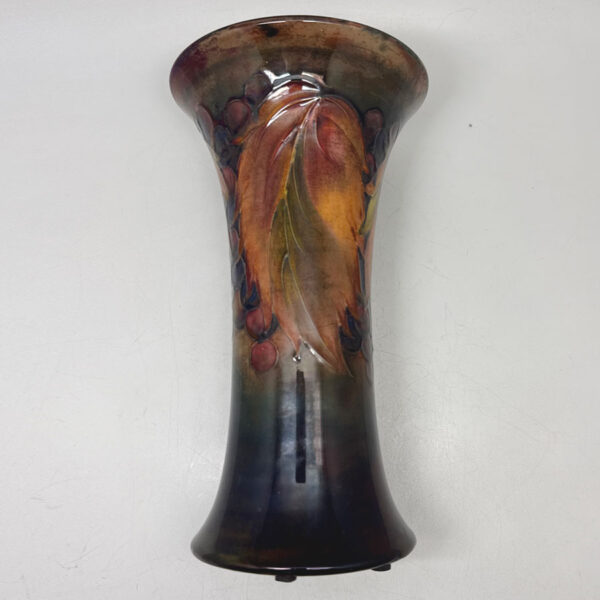 William Moorcroft Leaf And Berry Flambe Glaze Trumpet Vase C1928
