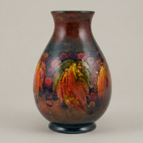 William Moorcroft Leaf And Berry Flambe Glaze Vase C1928