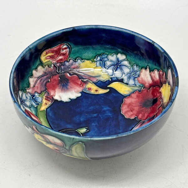 William Moorcroft Orchid And Spring Flowers Large Bowl  C1928