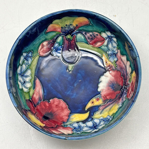 William Moorcroft Orchid And Spring Flowers Large Bowl  C1928