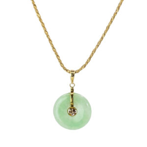 14Ct-Gold-and-Jade-Chinese-Pendant-Happiness-and-Fortune 14Ct Gold and Jade Chinese Pendant Happiness and Fortune