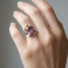 14ct Gold Austrian Amethyst Pierced Ring