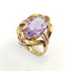14ct Gold Austrian Amethyst Pierced Ring