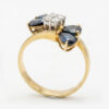 18CT-Gold-Sapphire-and-Diamond-Crossover-Ring-Birm-1978-3 18CT Gold Sapphire and Diamond Crossover Ring Birm 1978