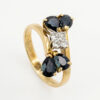 18CT-Gold-Sapphire-and-Diamond-Crossover-Ring-Birm-1978-4 18CT Gold Sapphire and Diamond Crossover Ring Birm 1978