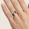 18CT-Gold-Sapphire-and-Diamond-Crossover-Ring-Birm-1978-5 18CT Gold Sapphire and Diamond Crossover Ring Birm 1978