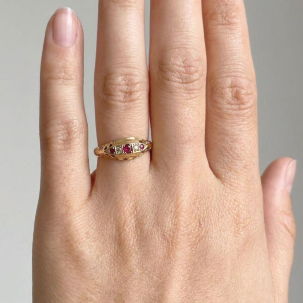 18ct-Edwardian-Gold-Ruby-and-Diamond-Ring-5 18ct Edwardian Gold Ruby and Diamond Ring