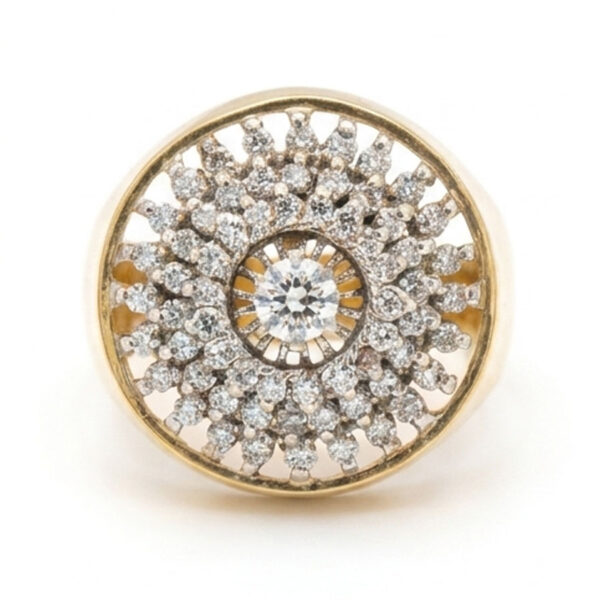 18ct-Gold-Diamond-Cluster-Cocktail-Ring-3 18ct Gold Diamond Cluster Cocktail Ring