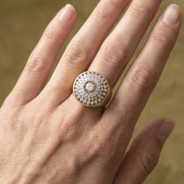 18ct-Gold-Diamond-Cluster-Cocktail-Ring-4 18ct Gold Diamond Cluster Cocktail Ring