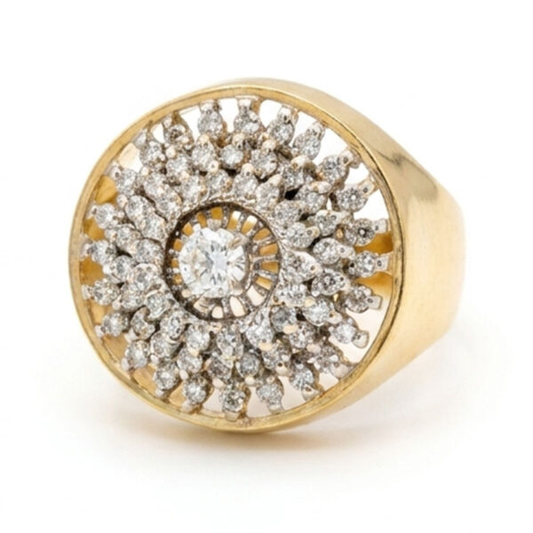 18ct-Gold-Diamond-Cluster-Cocktail-Ring 18ct Gold Diamond Cluster Cocktail Ring