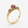 18ct Gold Ring with Garnet and Split Pearl London 1959