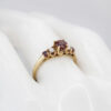 18ct Gold Ring with Garnet and Split Pearl London 1959