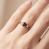 18ct Gold Ring with Garnet and Split Pearl London 1959