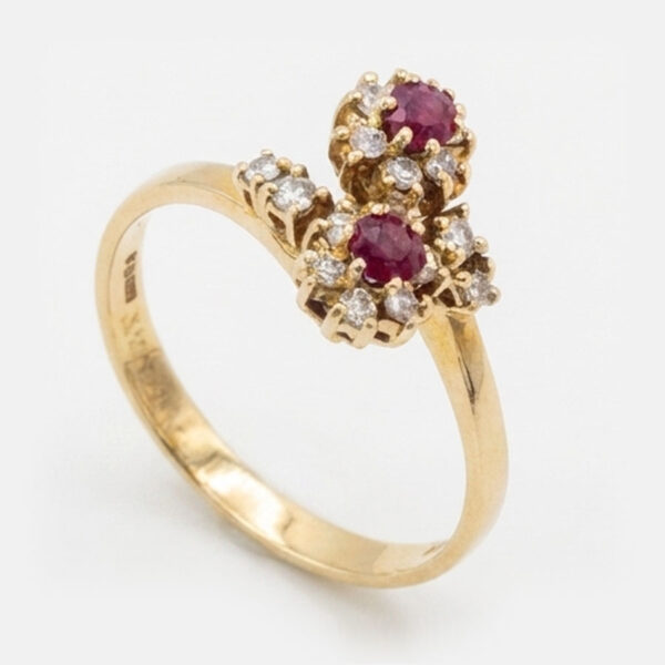 18ct-Gold-Ruby-and-Diamond-Cross-Over-Ring-1 18ct Gold Ruby and Diamond Cross Over Ring