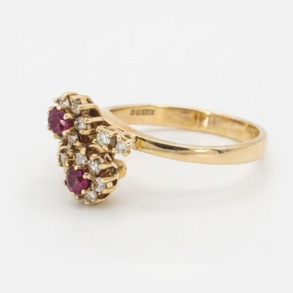 18ct-Gold-Ruby-and-Diamond-Cross-Over-Ring-2 18ct Gold Ruby and Diamond Cross Over Ring