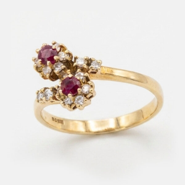 18ct-Gold-Ruby-and-Diamond-Cross-Over-Ring-3 18ct Gold Ruby and Diamond Cross Over Ring