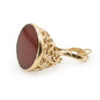 9ct Gold Carnelian Fob Pendant Birmingham 1971