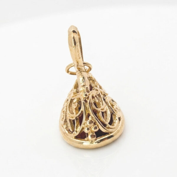 9ct Gold Carnelian Fob Pendant Birmingham 1971