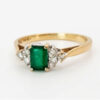 9ct Gold Emerald and Diamond Ring