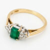 9ct Gold Emerald and Diamond Ring