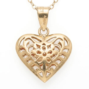 9ct-Gold-Filigree-Heart-Pendant-Necklace 9ct Gold Filigree Heart Pendant Necklace