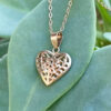9ct Gold Filigree Heart Pendant Necklace
