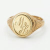 9ct Gold Masonic Secret Swivel Ring Birmingham 1990
