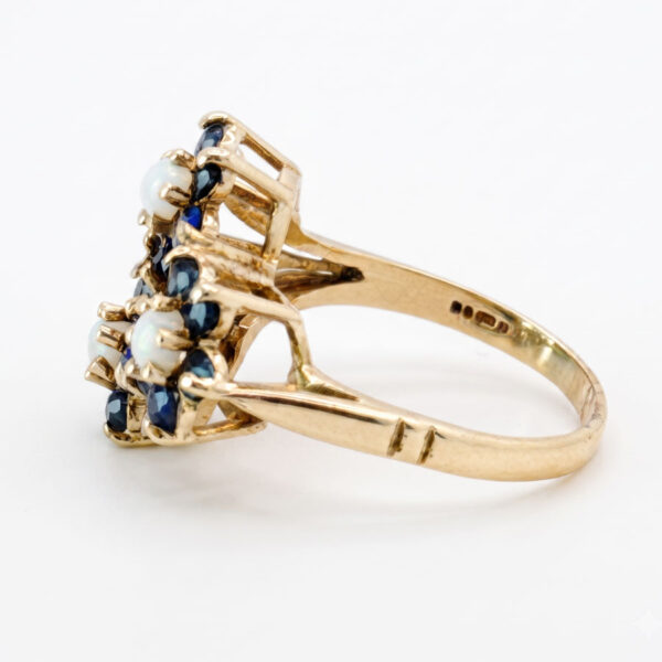 9ct-Gold-Opal-and-Sapphire-Daisy-Friendship-Ring-3 9ct Gold Opal and Sapphire Daisy Friendship Ring