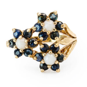 9ct-Gold-Opal-and-Sapphire-Daisy-Friendship-Ring 9ct Gold Opal and Sapphire Daisy Friendship Ring