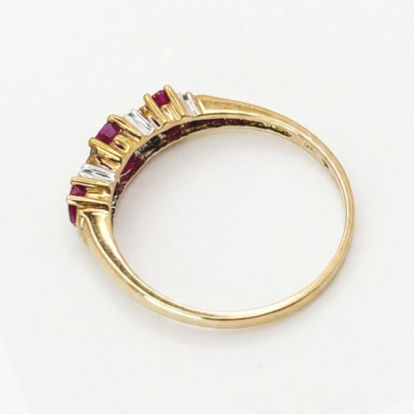 9ct Gold Rubies And Diamond Dress Ring