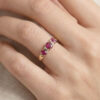 9ct Gold Rubies And Diamond Dress Ring