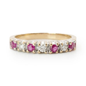 9ct-Gold-Rubies-And-Diamonds-Half-Eternity-Ring 9ct Gold Rubies And Diamonds Half Eternity Ring