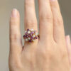 9ct Gold Ruby and Opal Cluster Ring
