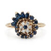 9ct Gold Sapphire & Diamond Swirl Cluster Ring