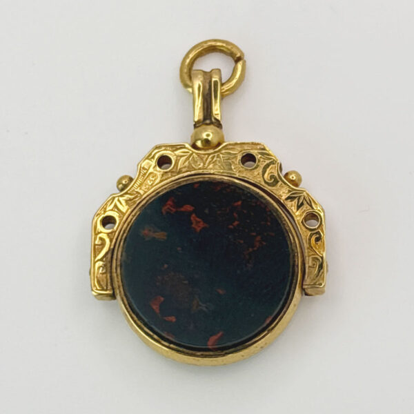 9ct Gold Swivel Agate and Bloodstone Fob Seal Birmingham 1893