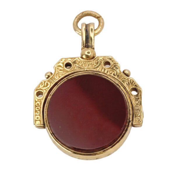 9ct Gold Swivel Agate and Bloodstone Fob Seal Birmingham 1893