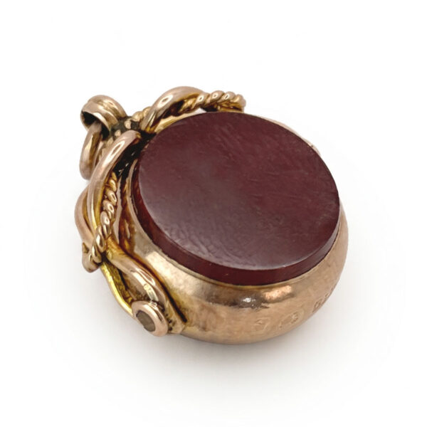 9ct Gold Swivel Agate and Bloodstone Fob Seal Birmingham 1906