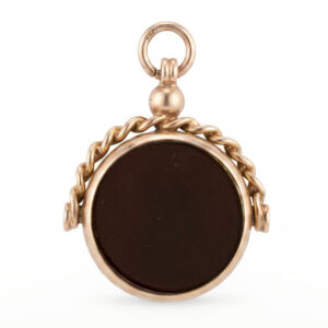 9ct Gold Swivel Agate and Bloodstone Fob Seal Chester 1910