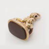 9ct Rose Gold Agate Fob Pendant Birmingham 1912