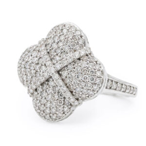 9ct-White-Gold-Diamond-Cluster-Ring-- 9ct White Gold Diamond Cluster Ring