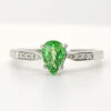 9ct White Gold Tsavorite Garnet & Diamond Ring