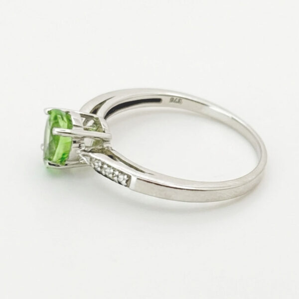 9ct White Gold Tsavorite Garnet & Diamond Ring