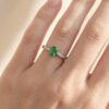 9ct White Gold Tsavorite Garnet & Diamond Ring